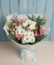 Букет цветов из:  Розы, Лизиантусы и Хризантемы в Ногинске