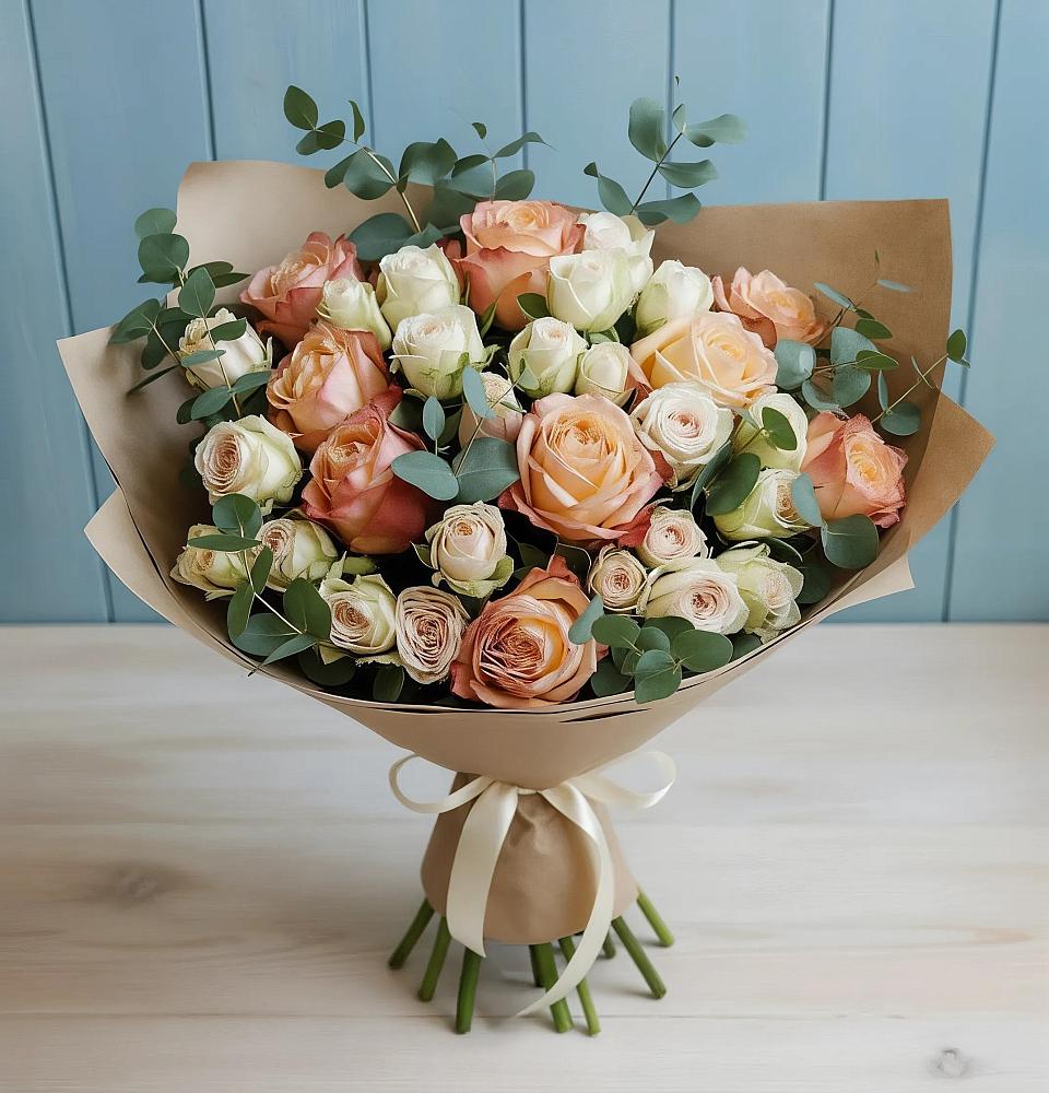 Букет цветов из: Альстромерии и Розы в Ногинске