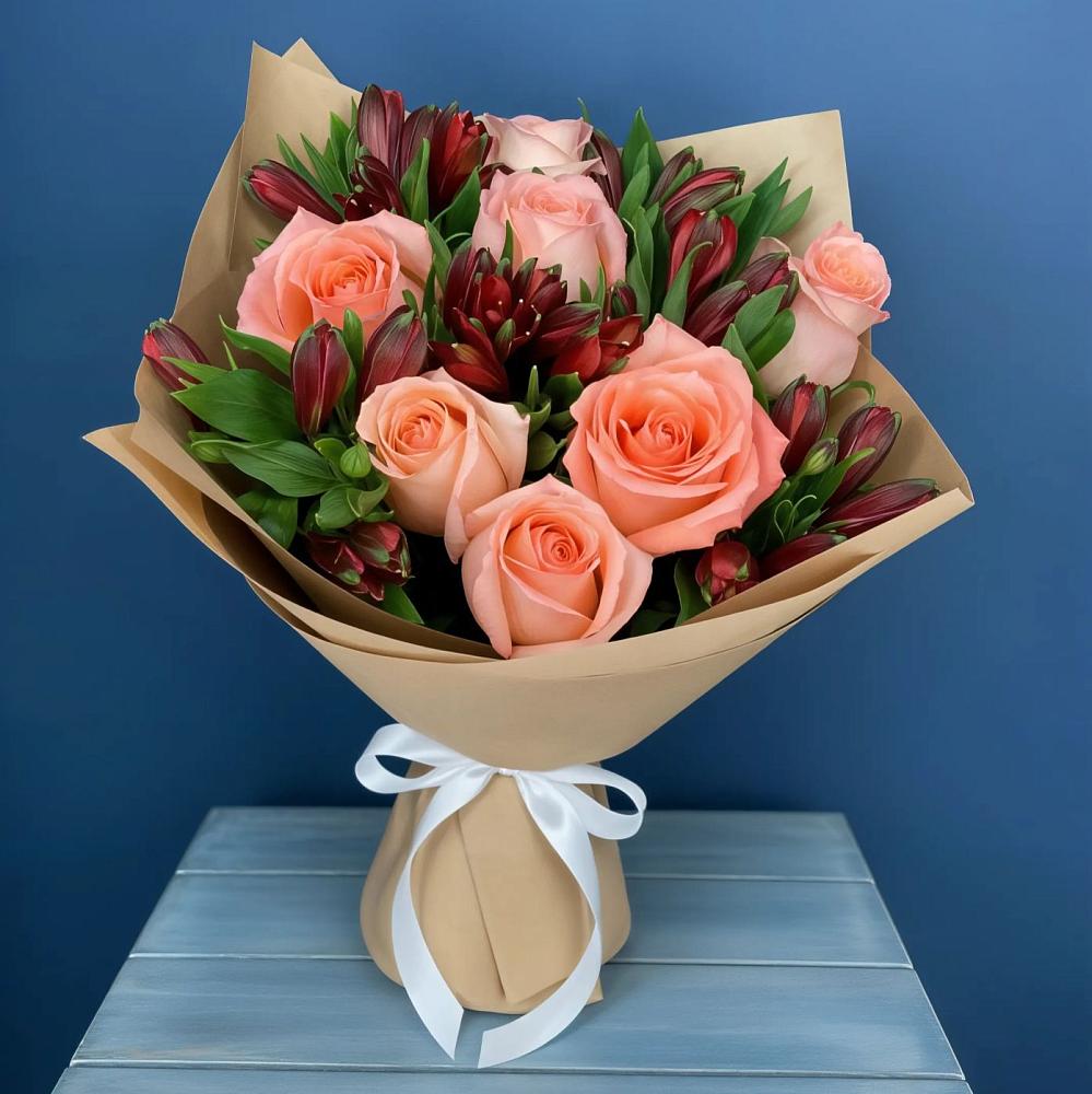 Букет цветов из: Розы и Альстромерии в Ногинске