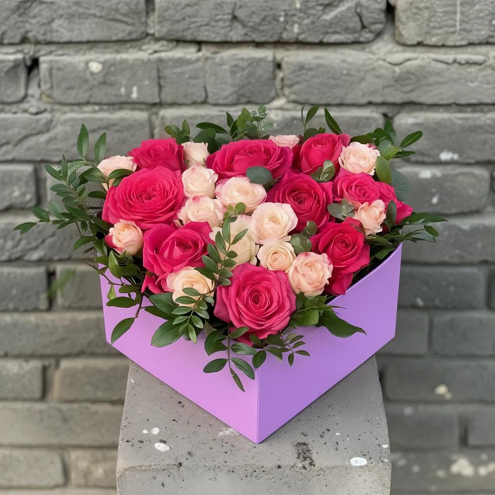 Цветочная композиция из Розы в коробке в Ногинске