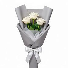 Букет 3 белые розы в Ногинске
