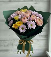 Букет цветов из:  Хризантемы и Розы #REPLACE_PRED# Ногинске