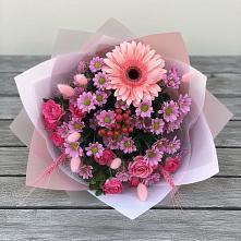 Букет цветов из:  Розы, Герберы и Хризантемы в Ногинске