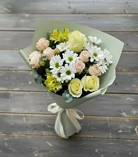 Букет цветов из:  Альстромерии, Розы и Хризантемы в Ногинске